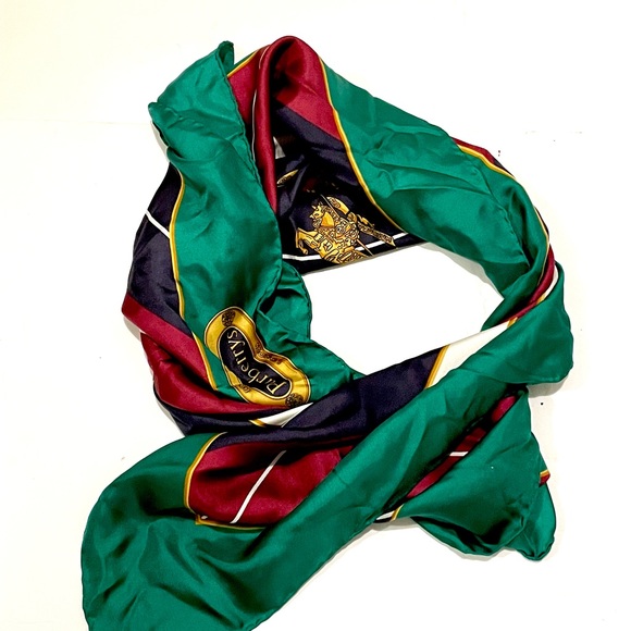 BURBERRY Women’s Prorsum Knight Silk Scarf Hand Rolled Vintage MADE IN ITALY - Picture 13 of 13